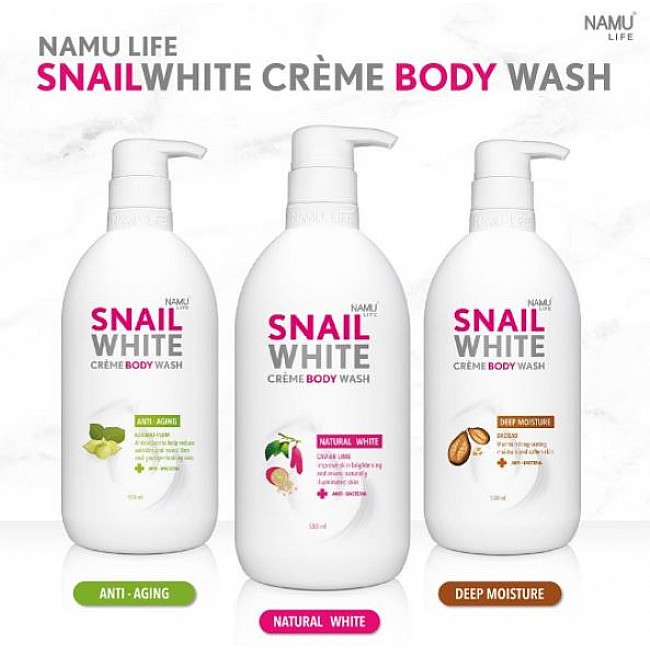 Тайский гель крем для душа Snail White NAMU LIFE Cream Body Wash Anti-Aging KAKADU PLUM 500 мл.