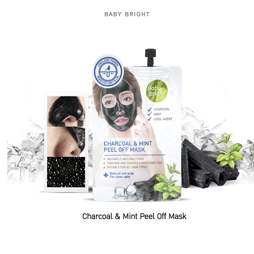 Натуральная маска-пленка для лица из Тайланда с углем и мятой Baby Bright Charcoal & Mint Peel Off Mask купить в Москве и Московской области.