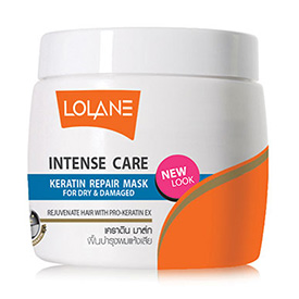 Тайская маска с кератином для восстановления поврежденных волос Голубая линия Lolane Intense Care Keratin Repair Mask For Dry & Damaged 200 гр