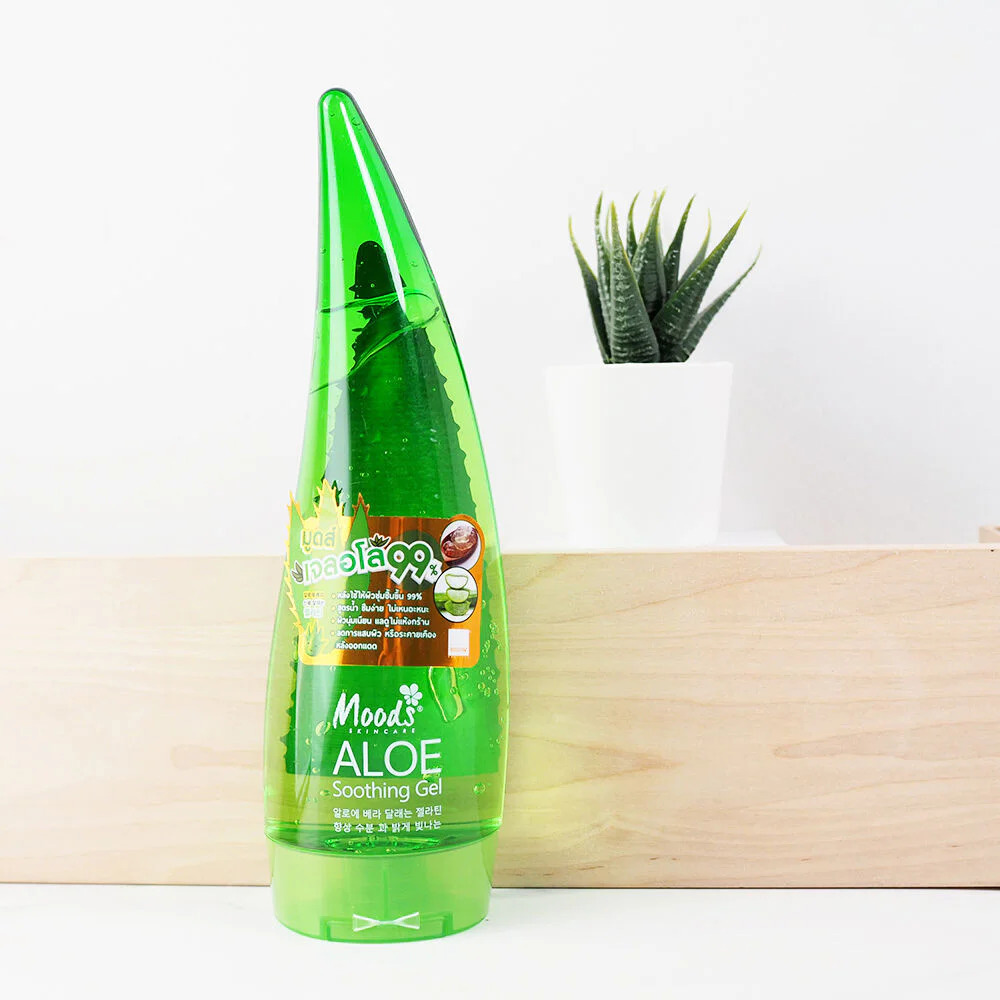 Тайский успокаивающий гель для лица и тела Алоэ 99% Moods Skin Care Aloe Soothing Gel 250 мл. гель для тела с алое вера из таиланда.
